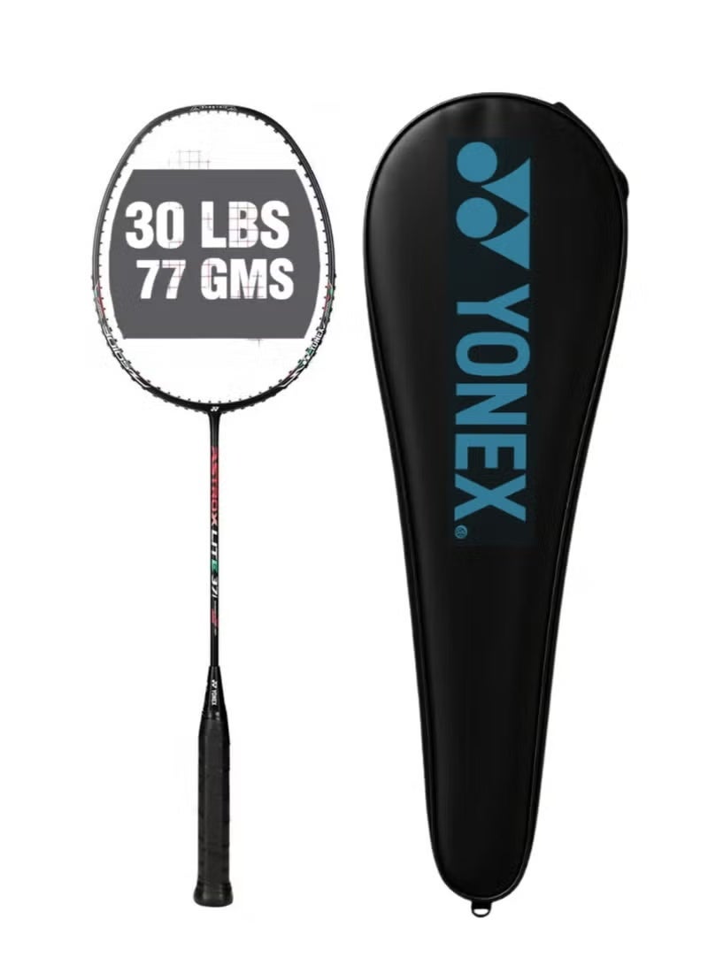 Yonex Astrox Lite 37i Graphite Badminton Racquet | 30 lbs Tension | Lightweight | Isometric Head Shape | Solid Frame & Slim Shaft | Black, Standard, G4 5U Grip - Image 1