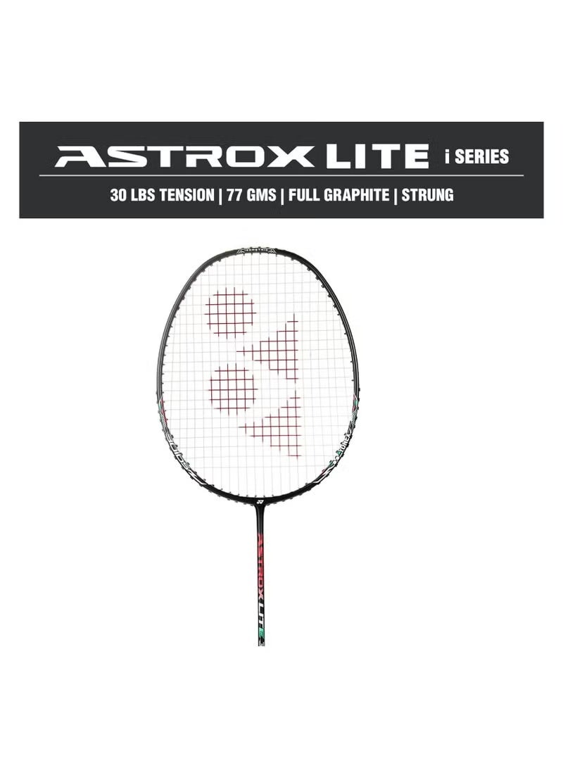 Yonex Astrox Lite 37i Graphite Badminton Racquet | 30 lbs Tension | Lightweight | Isometric Head Shape | Solid Frame & Slim Shaft | Black, Standard, G4 5U Grip - Image 2