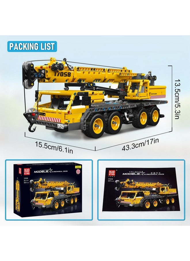 mould king Mould King 17058 City Mobile Crane Truck Toy Building Set, Construction Vehicle Model Blocks Kit for Adults, Toys Gifts for Kids Children, Playset for Boys and Girls Ages 8+(997 Pieces)  - Image 5