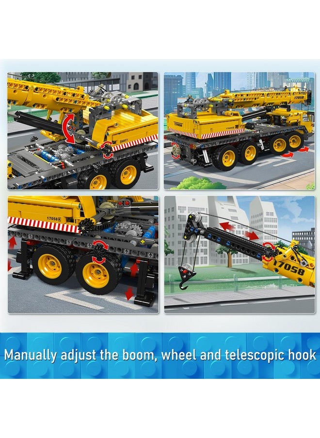 mould king Mould King 17058 City Mobile Crane Truck Toy Building Set, Construction Vehicle Model Blocks Kit for Adults, Toys Gifts for Kids Children, Playset for Boys and Girls Ages 8+(997 Pieces)  - Image 4