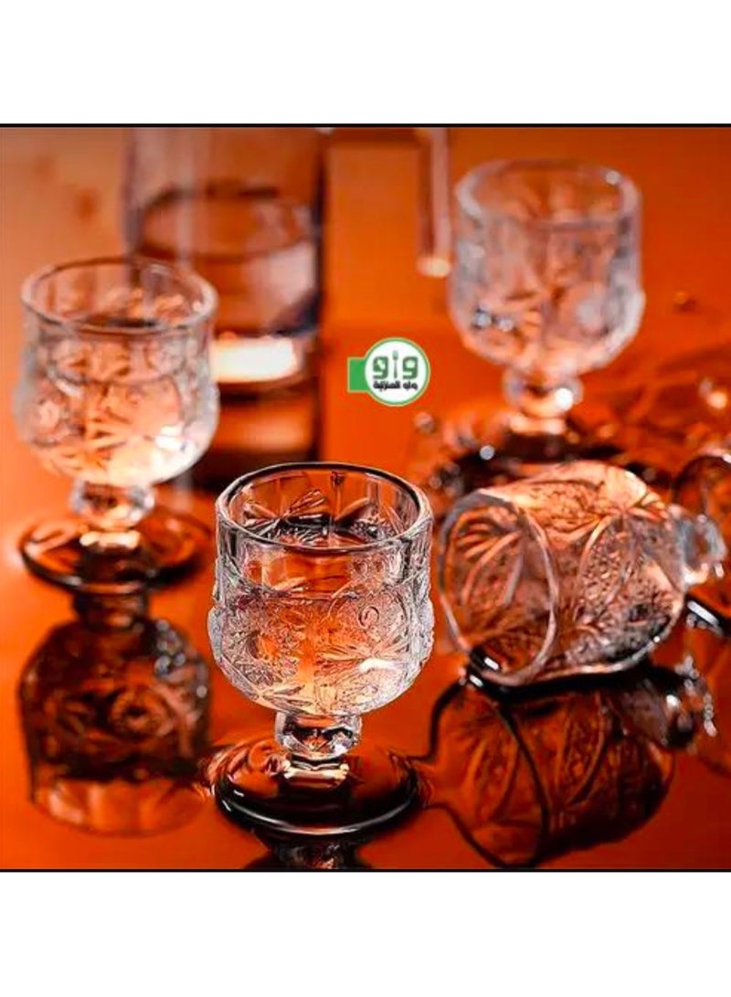 طقم كاسات عصير من الزجاج بقاعدة 12 قطعة - Image 4