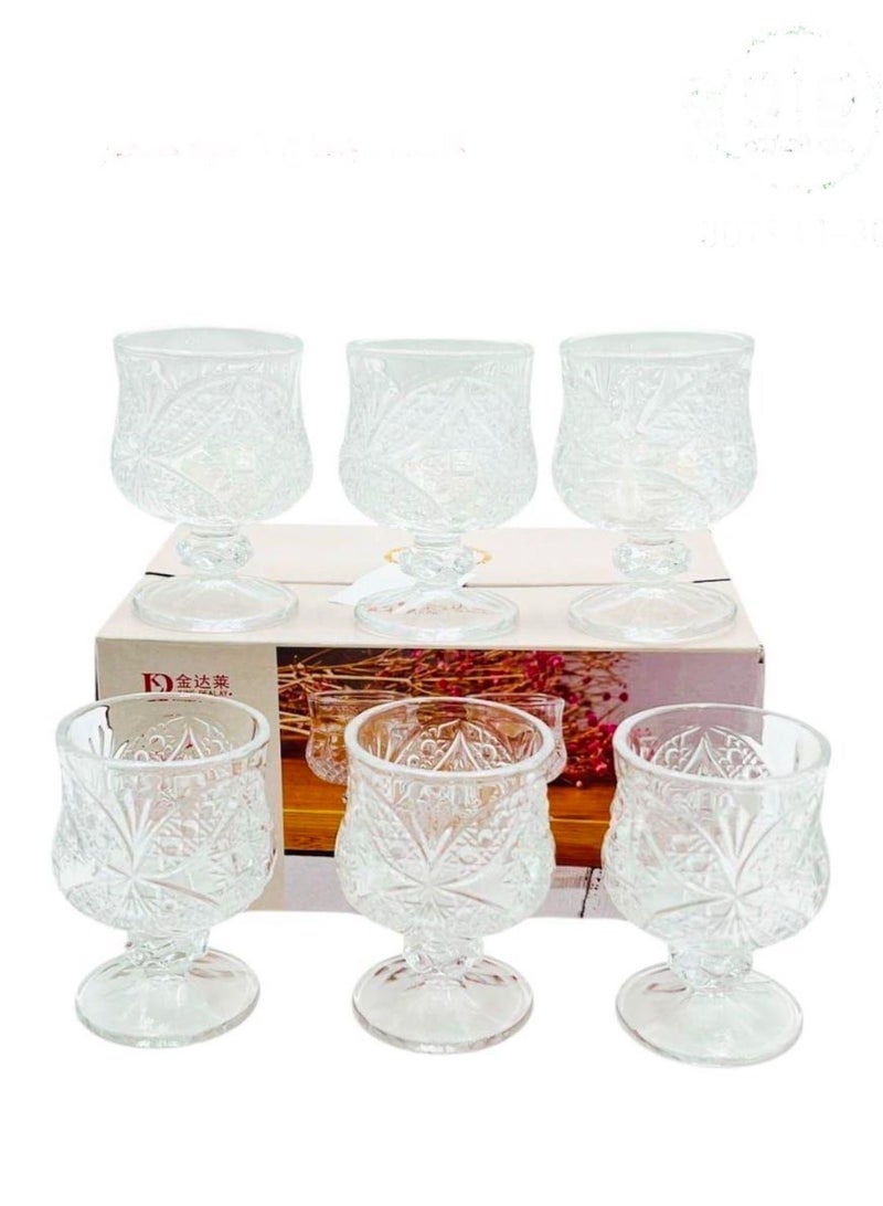طقم كاسات عصير من الزجاج بقاعدة 12 قطعة - Image 1