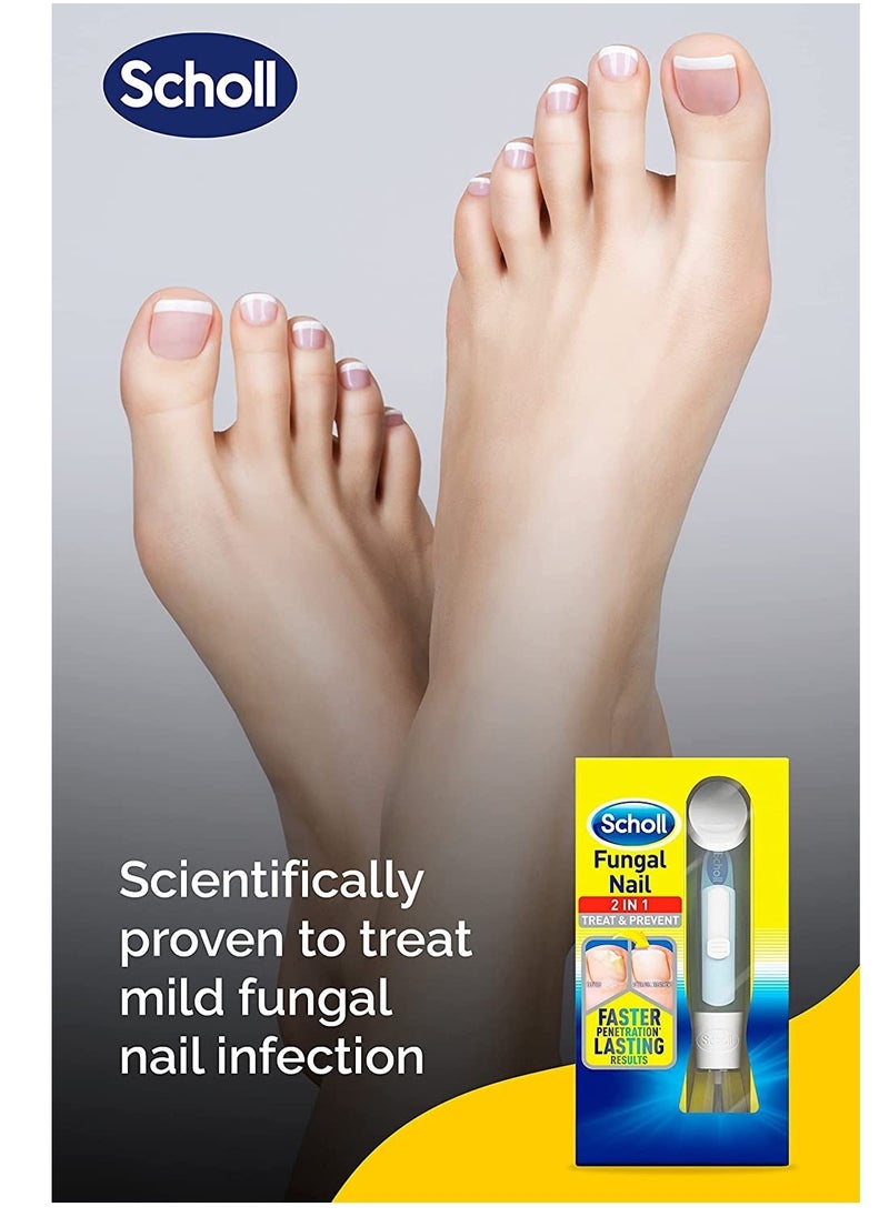 Scholl - 2-in-1 Fungal Nail Treatment kills 99.9% of nail fungus - Image 1