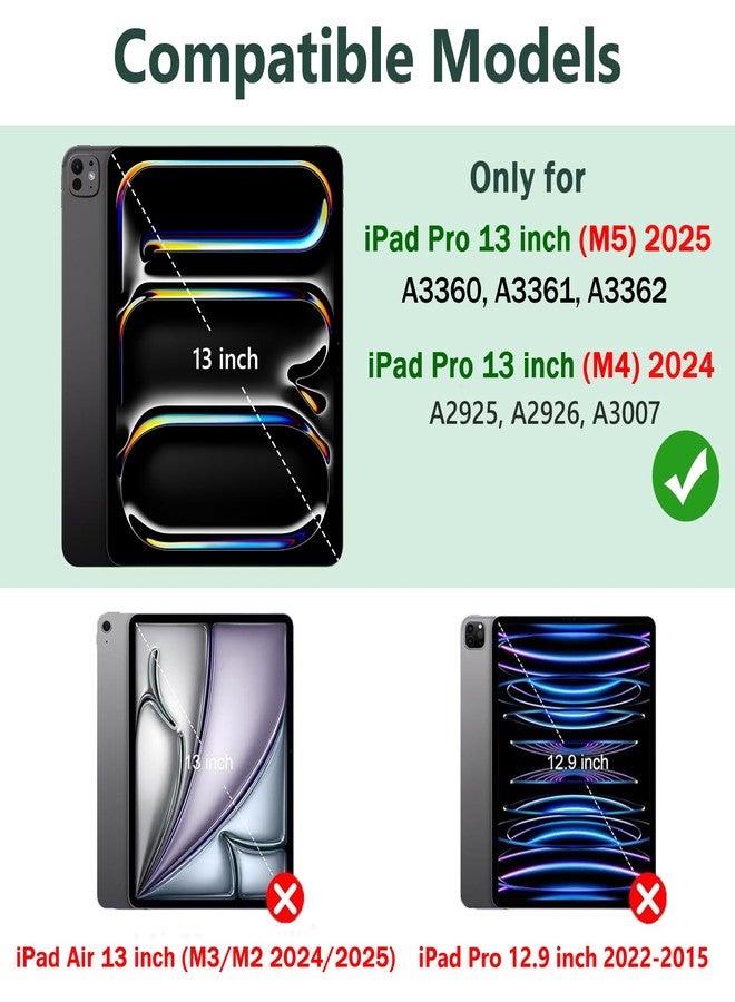 FUWANG Keyboard Case for iPad Pro 13 inch (M5/M4) 2025/2024, Magnetic Detachable Colorful Keys for iPad Pro 13 inch Case with Keyboard, Folio Case for iPad pro 13'' M5/M4 with Pencil Holder - Green - Image 2
