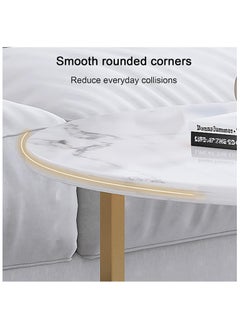 Organized Home Modern Nesting Coffee Table Set of 2  Wooden Side Table Minimalist Round Nesting Table Sturdy Steel Frame for Small Spaces Living Room Office Balcony  - Image 5