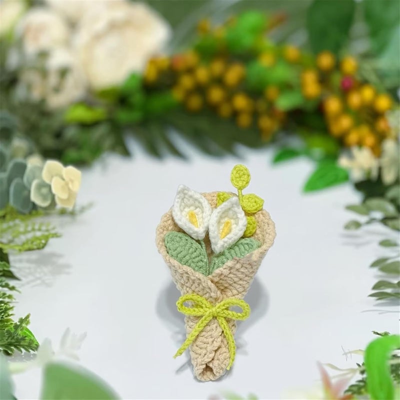 Mshion Handmade Crochet Flower Keychain, Cute Keychains for Women Girls Novelty Aesthetic Keychains Holiday Gifts - Image 4