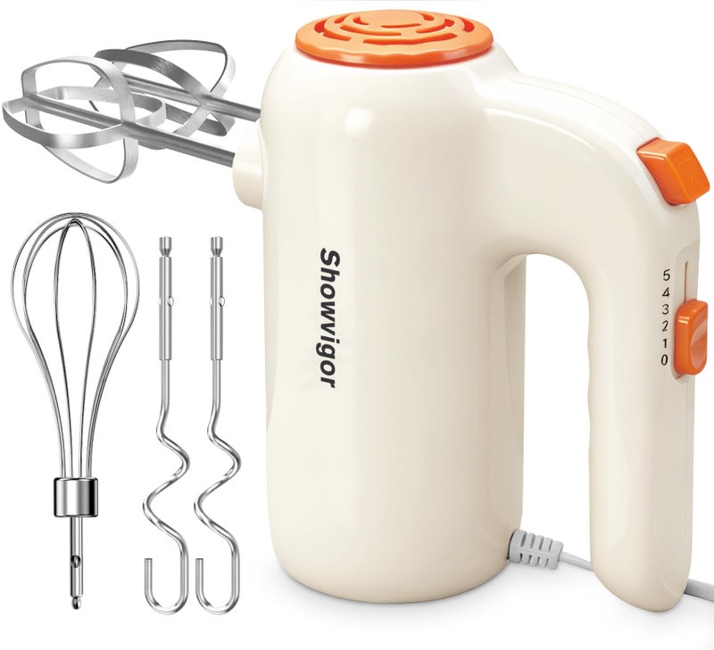 Showvigor Hand Mixer 5Speed Electric Whisk with Turbo Boost Includes 5 Stainless Steel Attachments Great Stand Mixer Alternative for Baking Cakes Bread More - Image 2