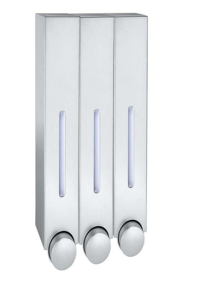 Gallipower Shower Soap Dispenser,3-Chamber 420ml Wall-Mounted Shower Shampoo Conditioner Dispenser and Organizer for Bathroom Kitchen Hotel,Distributor with Non-drilled Installation (Silver) - Image 1