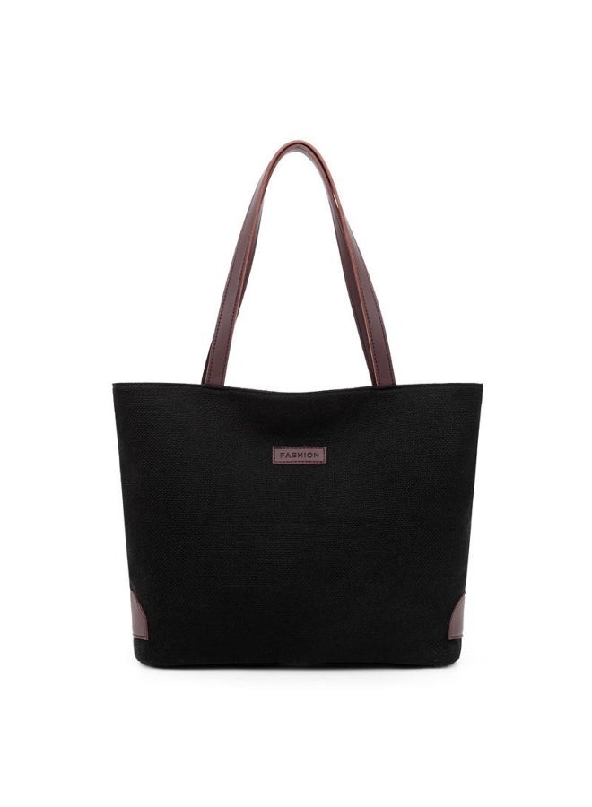 Yogodlns Yogodlns Casual Canvas Totes Bag Women Large Capacity Shoulder Bag Fashion Shopping Top Handale Zipper Handbag