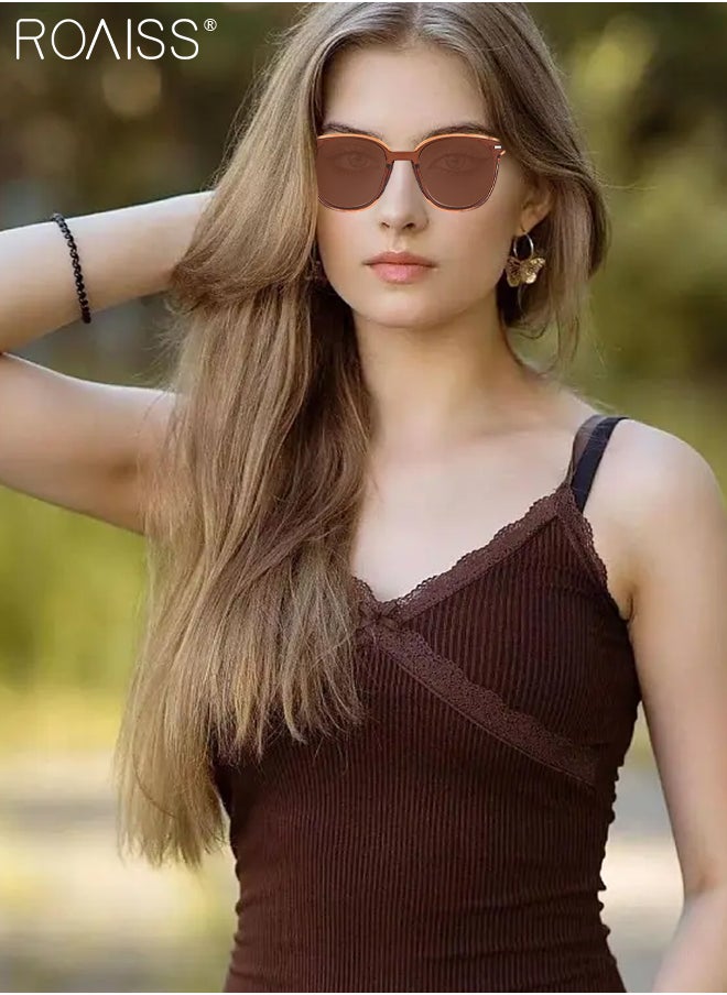 roaiss - Square Sunglasses for Men Women, UV400 Protection Trendy Anti-Glare Classic Sun Shades with Glasses Case for Shopping Party Travel 67mm - Image 1