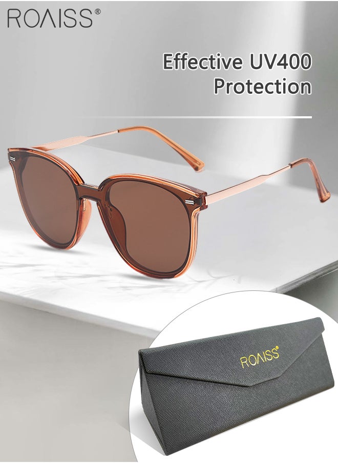 roaiss - Square Sunglasses for Men Women, UV400 Protection Trendy Anti-Glare Classic Sun Shades with Glasses Case for Shopping Party Travel 67mm - Image 1