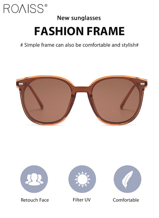 roaiss - Square Sunglasses for Men Women, UV400 Protection Trendy Anti-Glare Classic Sun Shades with Glasses Case for Shopping Party Travel 67mm - Image 1