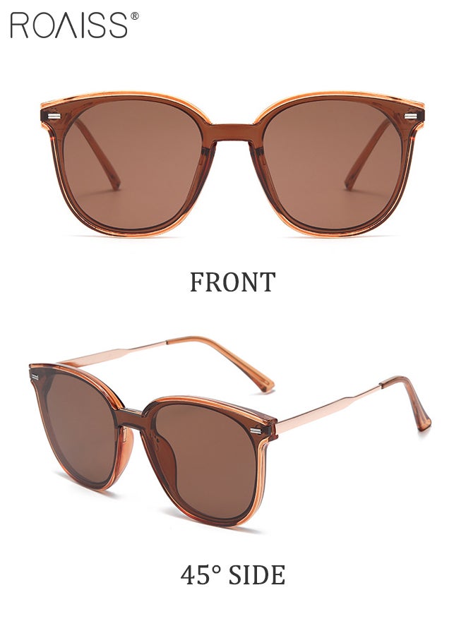 roaiss - Square Sunglasses for Men Women, UV400 Protection Trendy Anti-Glare Classic Sun Shades with Glasses Case for Shopping Party Travel 67mm - Image 1