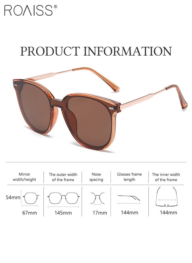 roaiss - Square Sunglasses for Men Women, UV400 Protection Trendy Anti-Glare Classic Sun Shades with Glasses Case for Shopping Party Travel 67mm - Image 1