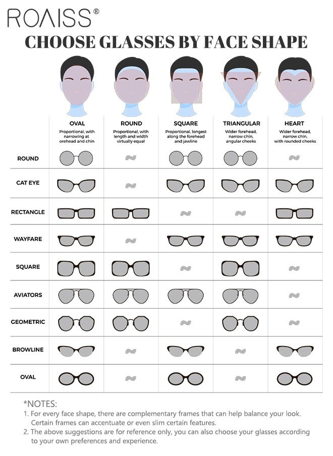 roaiss - Square Sunglasses for Men Women, UV400 Protection Trendy Anti-Glare Classic Sun Shades with Glasses Case for Shopping Party Travel 67mm - Image 1