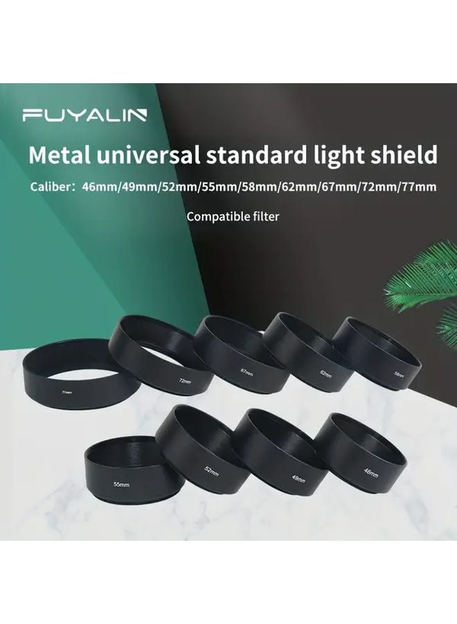 Standard Lens Hood 52mm 58mm Aluminum Alloy Threaded Mount for DSLR Mirrorless Cameras - Image 2