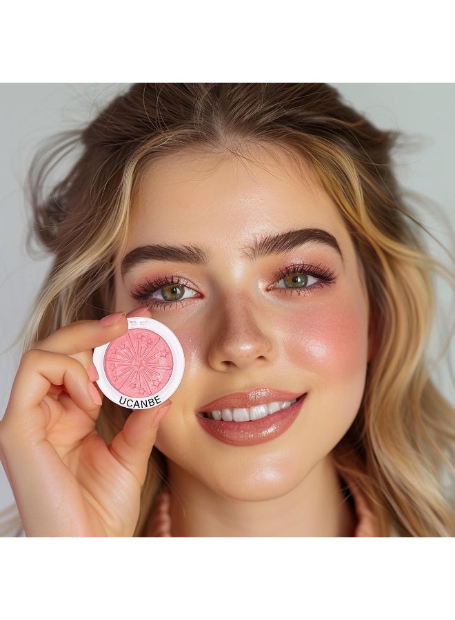 Ucanbe Baked Blush for Cheek, Glow Blushing Palette - Seamless Silky Blendable Powder Blush Makeup Palette, Delivering Long Last Natural Ruddy Complexion, 02 Coral - Image 4