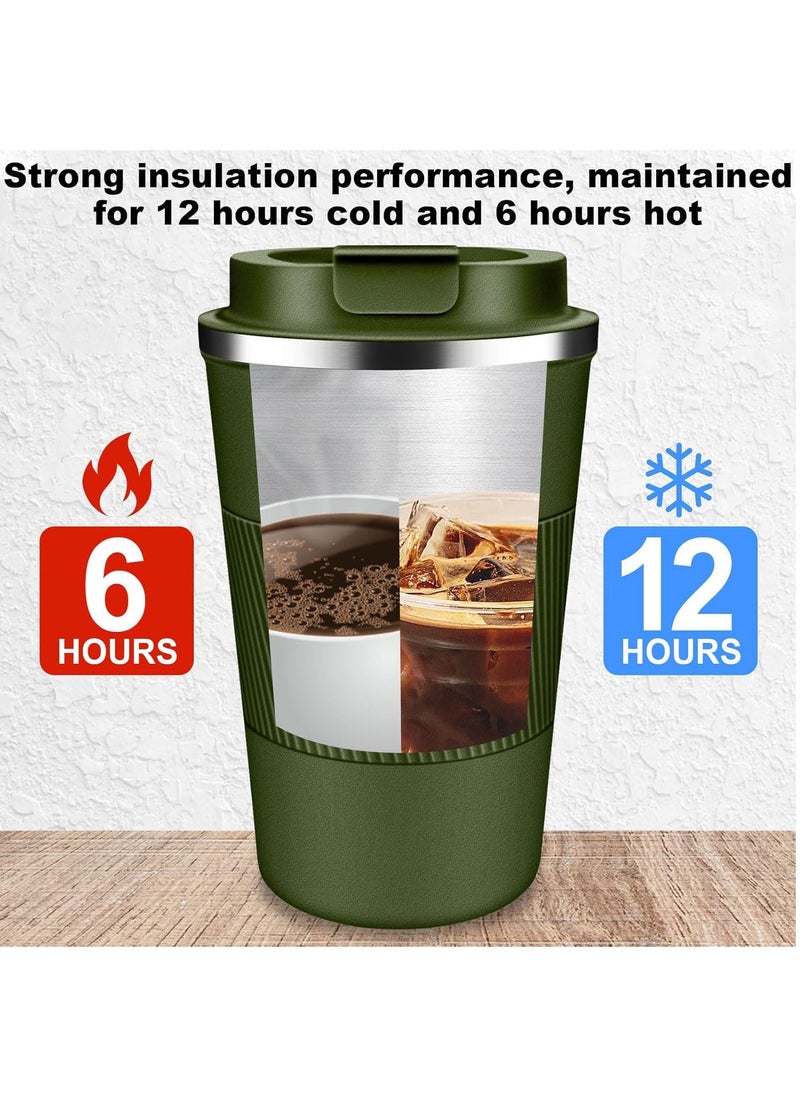 Hihonor 510ml Stainless Steel Coffee Cup, Vacuum Insulated Travel Mug for Home Office Outdoor Works Great for Ice Drinks and Hot Beverage (Green)  - Image 5