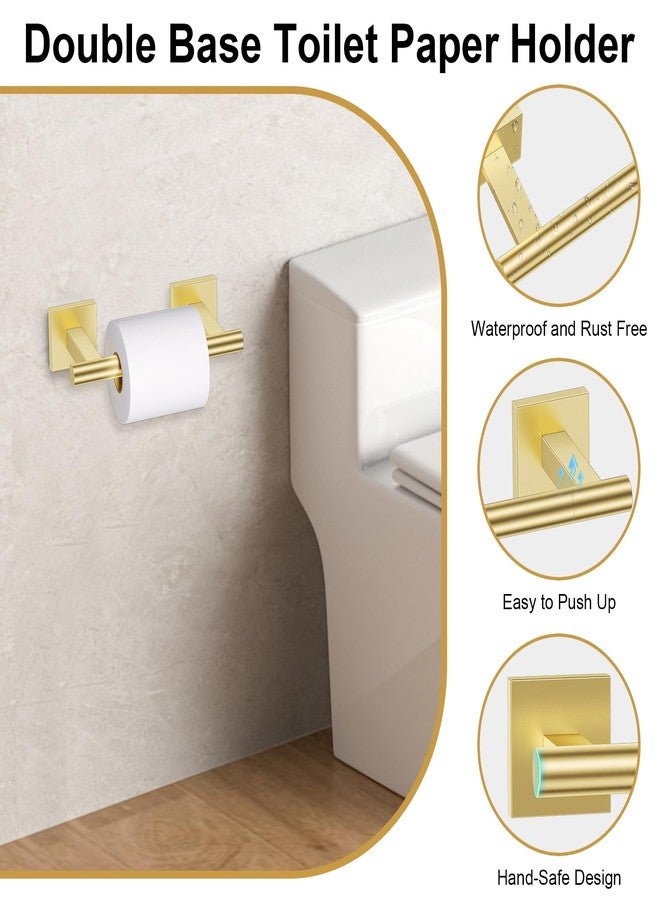 soaez 10 Pieces Brushed Gold Towel Bar Set, Double Dase Toilet Paper Holder Bathroom Hardware Set, 23.6 Inch Stainless Steel Towel Rack for Bathroom Wall Mounted - Image 4
