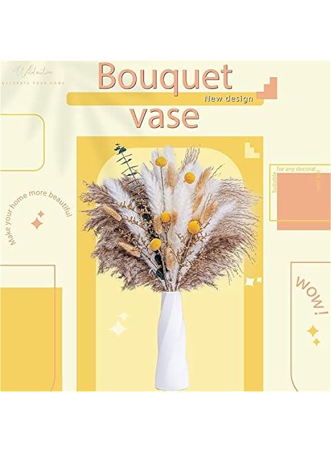 RYNX 100 Natural Pampas Reed Blend Bouquel  Box Longlasting dried flower bouquetEucalyptus Wedding Bohemian Flower Home Dining Table Office Decorating Country Farmhouse Party - Image 5