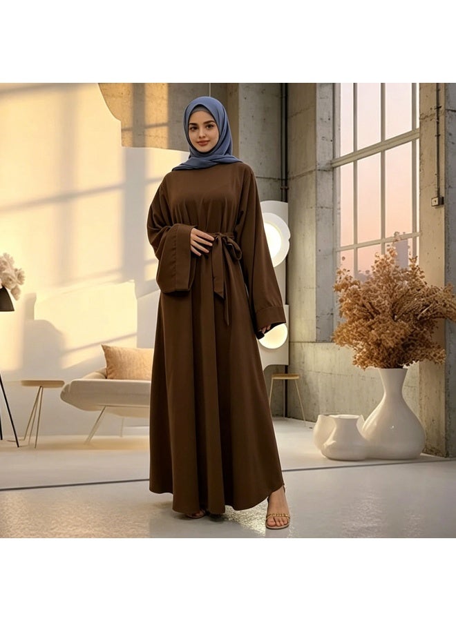 فستان نيدا بلون واحد بسيط ومتعدد الاستخدامات، الأكثر مبيعًا عبر الحدود، رقم 6394 - Image 1