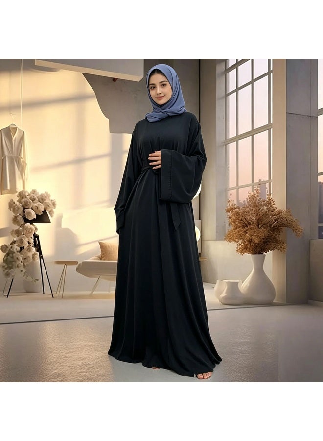 فستان نيدا بلون واحد بسيط ومتعدد الاستخدامات، الأكثر مبيعًا عبر الحدود، رقم 6394 - Image 2