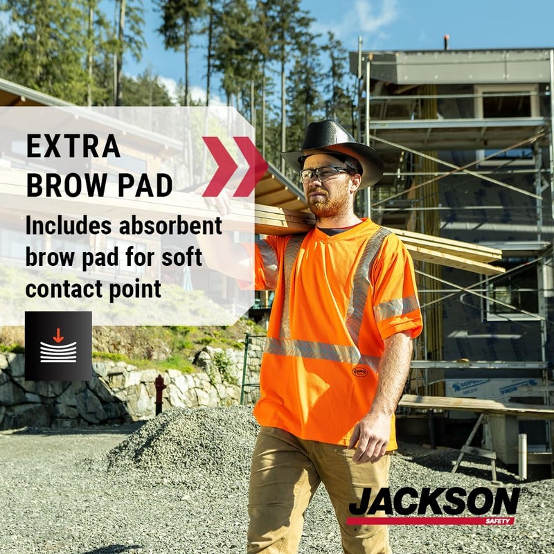 Jackson Safety خوذة جاكسون سيفتي كاوبوي - غير مهوّاة، حافة كاملة، خوذة أمان بتعليق 4 نقاط للرجال والنساء - متوافقة مع ANSI Z89.1 فئة E و OSHA - مصنوعة في الولايات المتحدة - Image 5