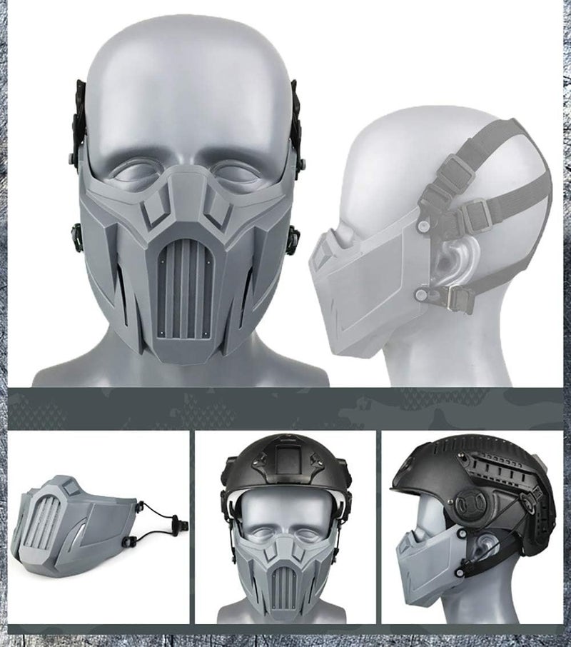 Aoutacc Airsoft Half Face Masks, Tactical Paintball Mask Protective Gear for CS BBS Hunting Paintball Shooting - Image 2