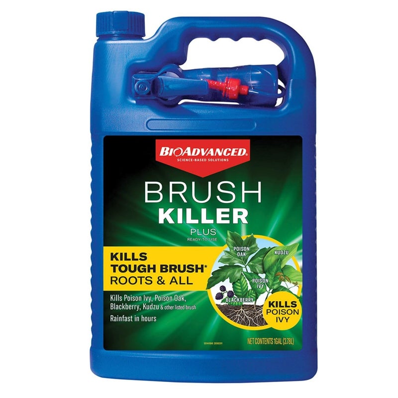 BioAdvanced Brush Killer Plus Spray - Kills Tough Brush like Poison Ivy - Visible Results in 1-6 Weeks - Rainproof in 4 Hours - 1 gal Bottle - Image 1