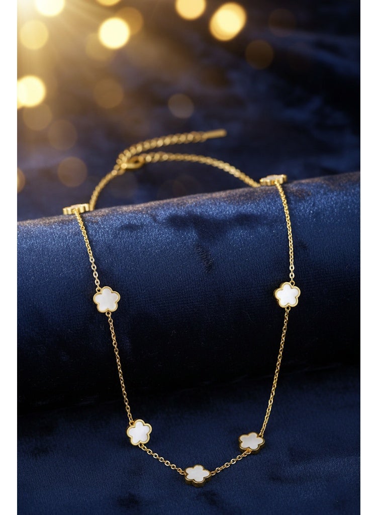 فلافي سلسلة حريمي بدلايات زهور صغيرة من الستانلس ستيل – تصميم أنيق - Image 2