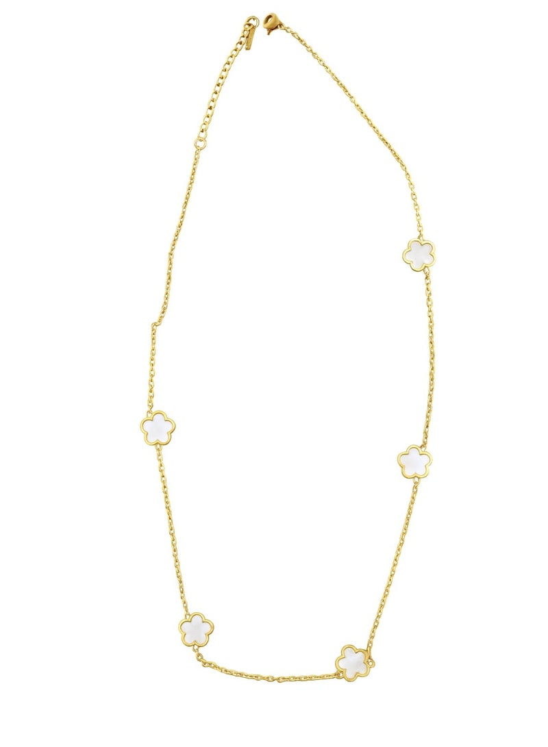 فلافي سلسلة حريمي بدلايات زهور صغيرة من الستانلس ستيل – تصميم أنيق - Image 3