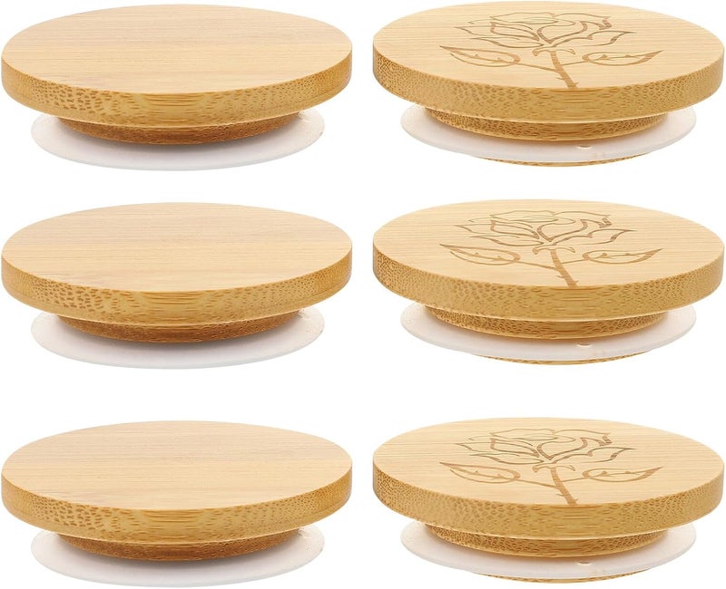 6pcs Jar Lids for Glass Bottles, Reusable Sealed Yogurt and Jam Jar Covers, Washable Caps with 68mm Outer Diameter for Home Canning and Storage - Image 1