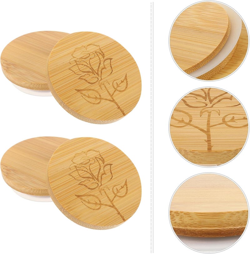 6pcs Jar Lids for Glass Bottles, Reusable Sealed Yogurt and Jam Jar Covers, Washable Caps with 68mm Outer Diameter for Home Canning and Storage - Image 3