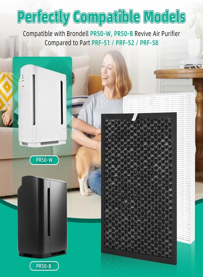 Vikua 7 Pack PR50 Filter Compatible with Brondell Revive PR50-B PR50-W Air Filter Purifier and Humidifier 2-IN-1,2xPR50 H13 HEPA Filter,1xActivated Carbon Filter,3xSpecialized Filter,1xHumidifier Filter - Image 3
