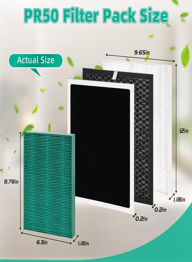 Vikua 7 Pack PR50 Filter Compatible with Brondell Revive PR50-B PR50-W Air Filter Purifier and Humidifier 2-IN-1,2xPR50 H13 HEPA Filter,1xActivated Carbon Filter,3xSpecialized Filter,1xHumidifier Filter - Image 2