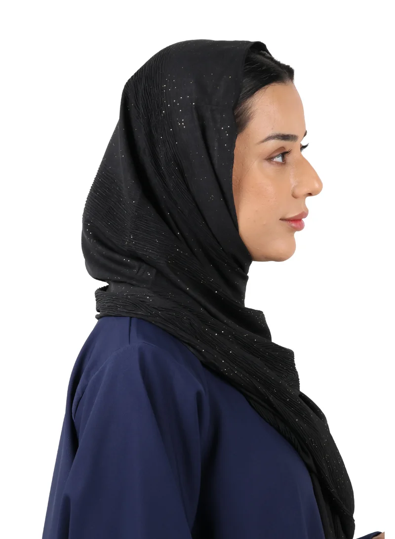Jameela  Shimmer Crinkle Scarf (Black) for Women | Best Price UAE