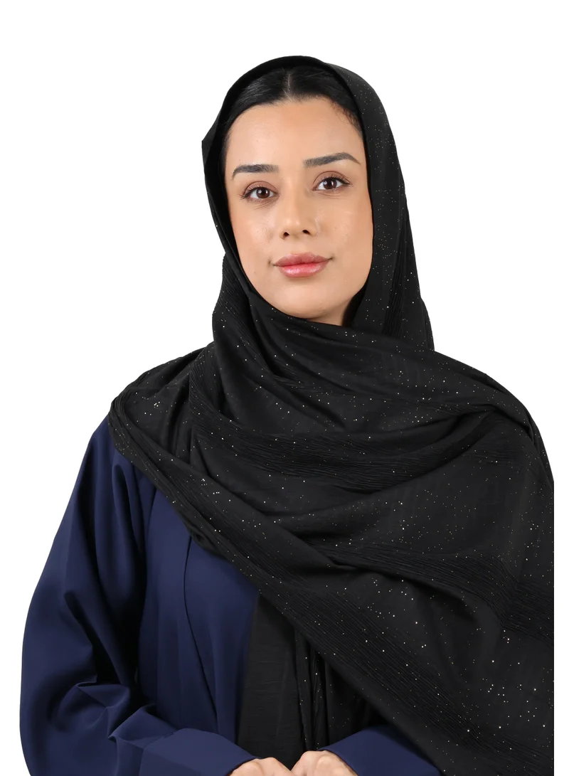 Jameela  Shimmer Crinkle Scarf (Black) for Women | Best Price UAE