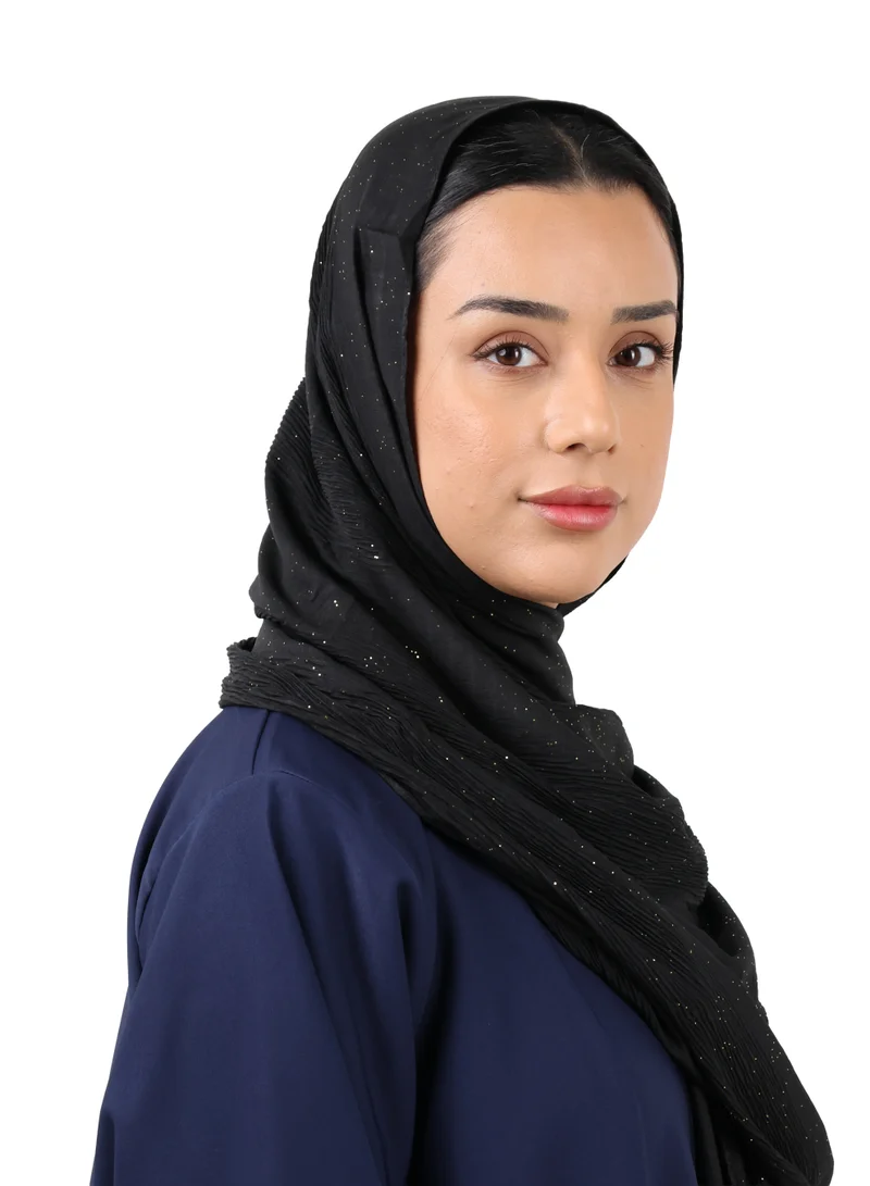 Jameela  Shimmer Crinkle Scarf (Black) for Women | Best Price UAE
