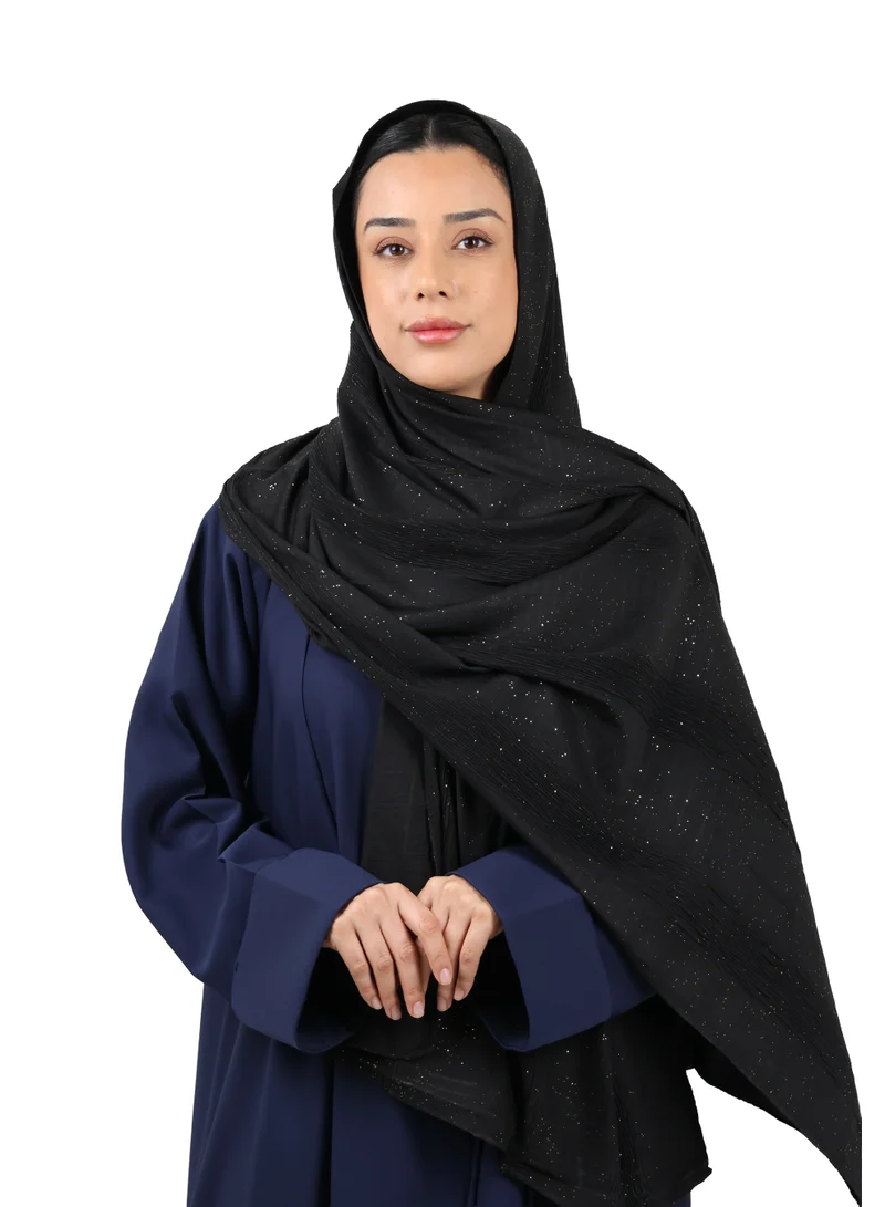 Shimmer Crinkle Scarf (Black)