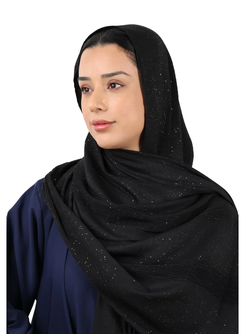 Jameela  Shimmer Crinkle Scarf (Black) for Women | Best Price UAE
