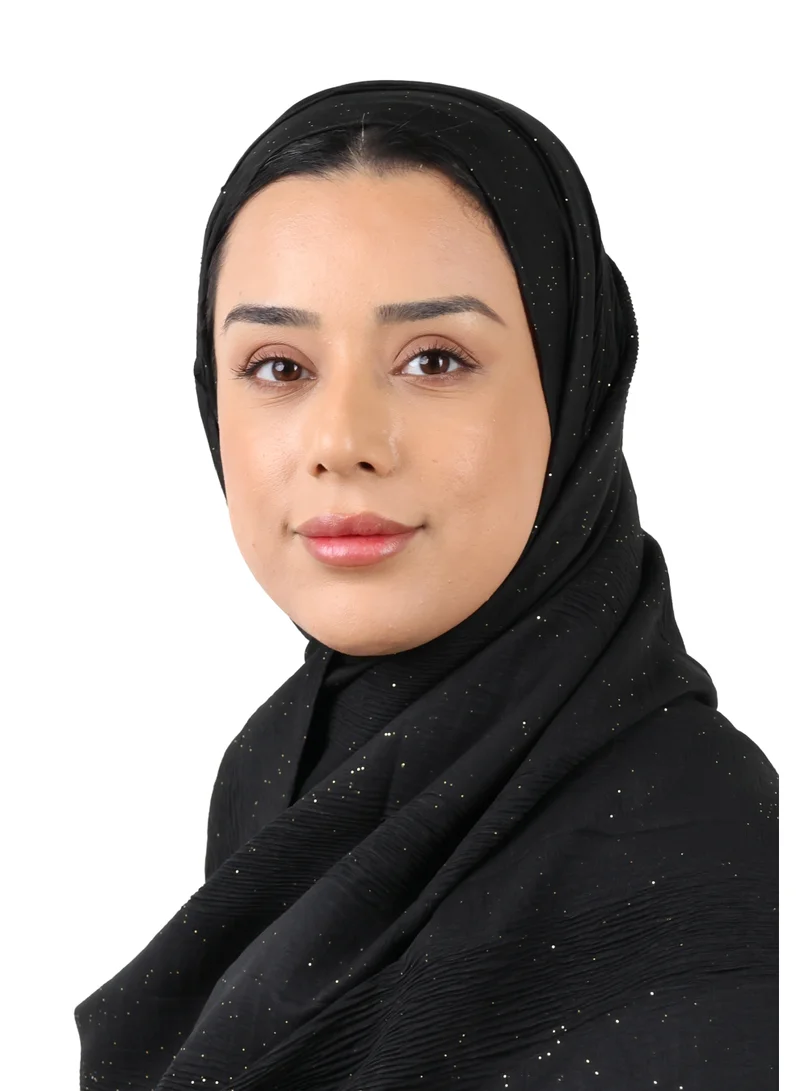 Jameela  Shimmer Crinkle Scarf (Black) for Women | Best Price UAE