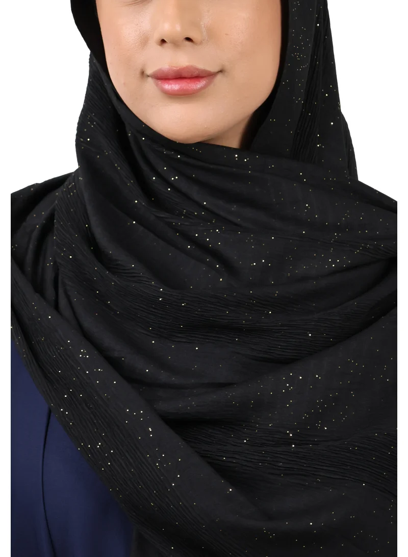 Jameela  Shimmer Crinkle Scarf (Black) for Women | Best Price UAE