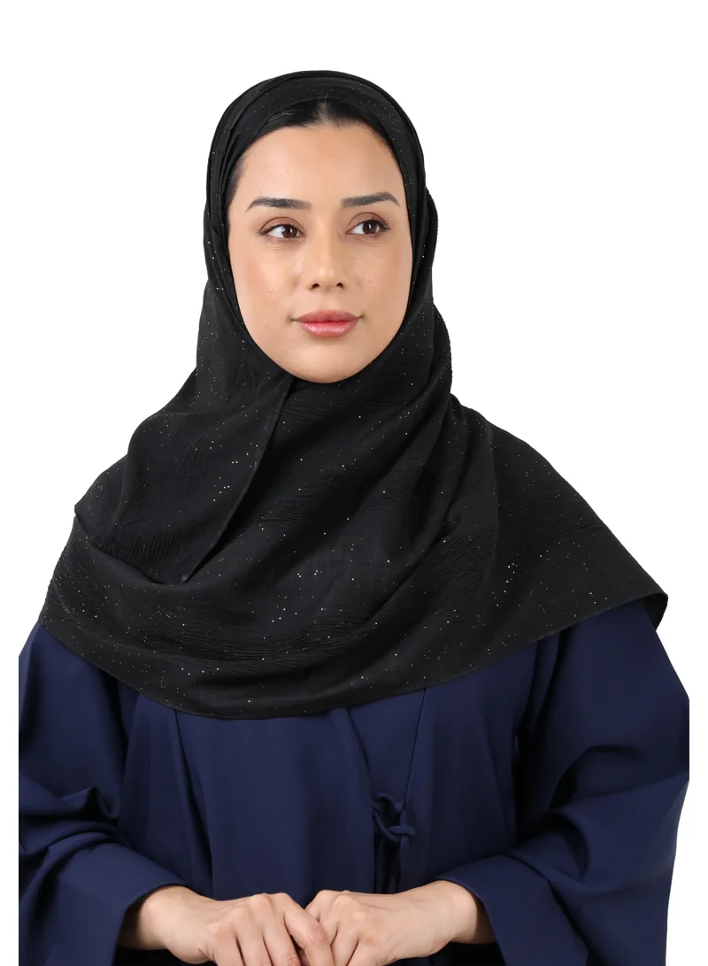 Jameela  Shimmer Crinkle Scarf (Black) for Women | Best Price UAE