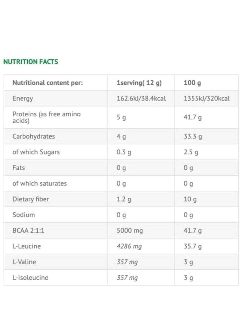 VIKING FORCE LABORATORIES Viking BCCA 12:1:1 - Lime Flavour energy booster, 300g, 25 servings, Enhances Recovery - Image 2