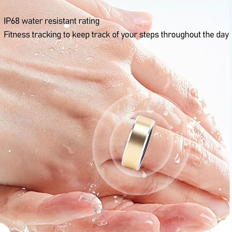 Smart Ring Health Tracker IP68 Bluetooth 5 1 Fitness Ring Gold Color Body Temperature Sleep Monitor - Image 3