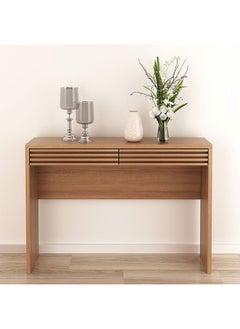 DANUBE HOME Easton Hall Table With 2 Drawers Multifunctional Living Room Table Space Saving Hallway Table Modern Design Console Table For Narrow Doorway L 120x29.8x85 Cm Brown  - Image 1