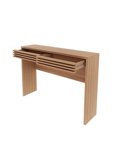 DANUBE HOME Easton Hall Table With 2 Drawers Multifunctional Living Room Table Space Saving Hallway Table Modern Design Console Table For Narrow Doorway L 120x29.8x85 Cm Brown  - Image 4