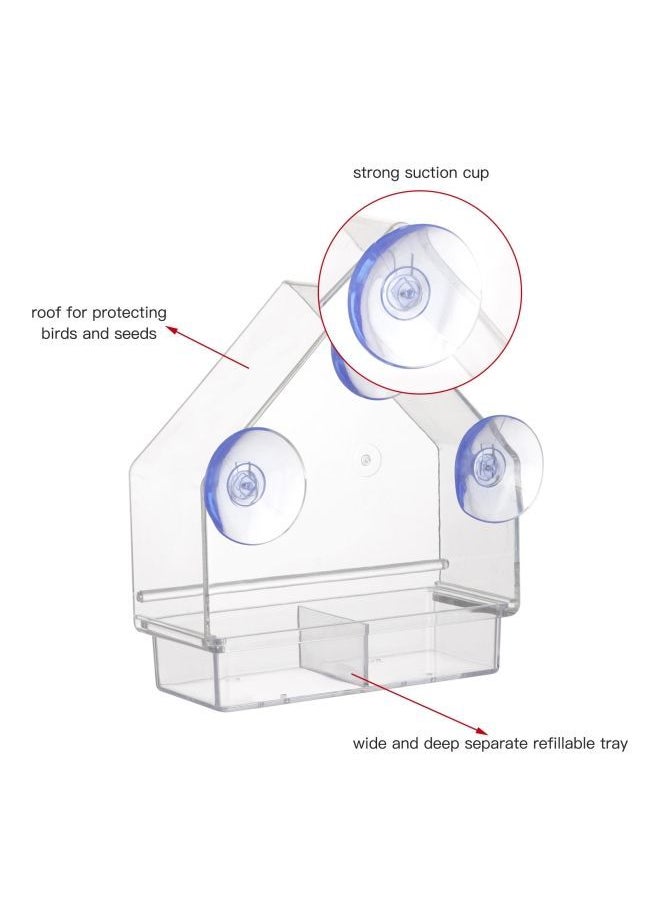 NIBEMINENT - Transparent Bird Feeder With Super Strong Suction Cups Clear - Image 1