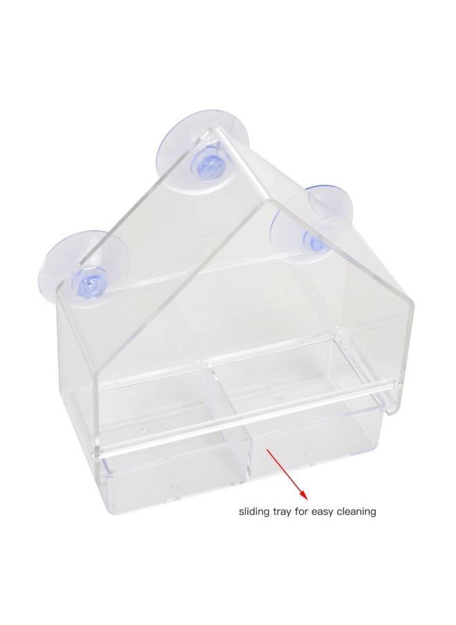NIBEMINENT - Transparent Bird Feeder With Super Strong Suction Cups Clear - Image 1