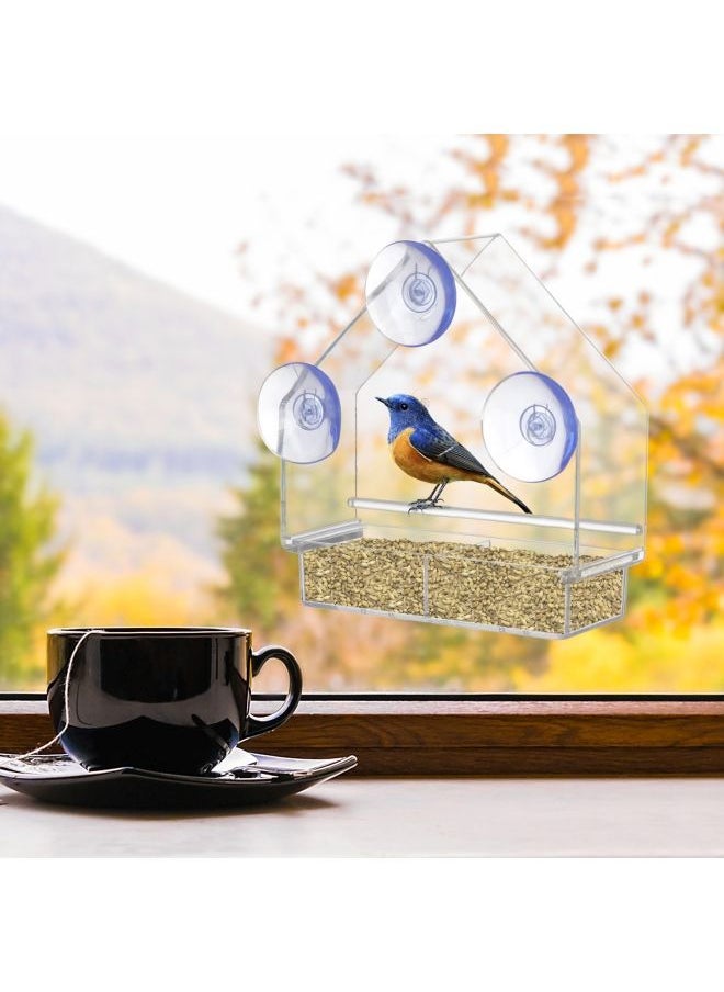 NIBEMINENT - Transparent Bird Feeder With Super Strong Suction Cups Clear - Image 1